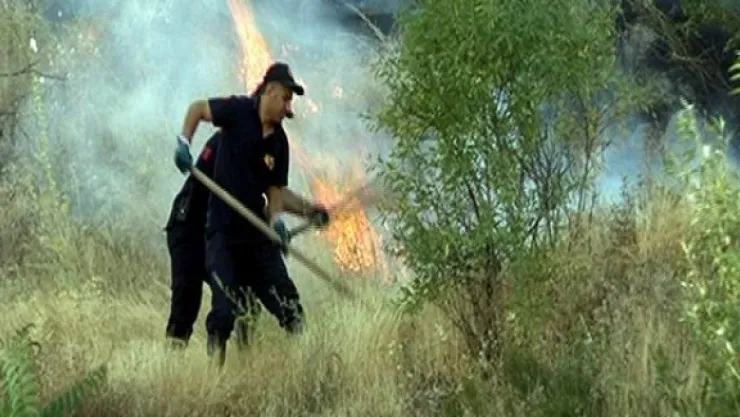 Anız yangını itfaiyeyi hareket geçirdi