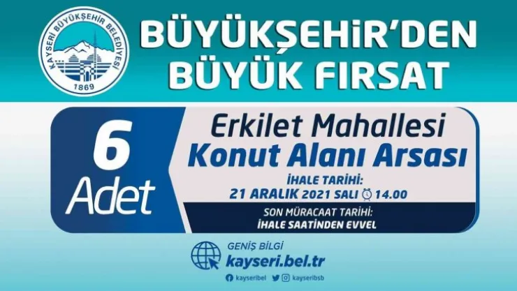 Büyükşehir'den konut arsası ihalesi