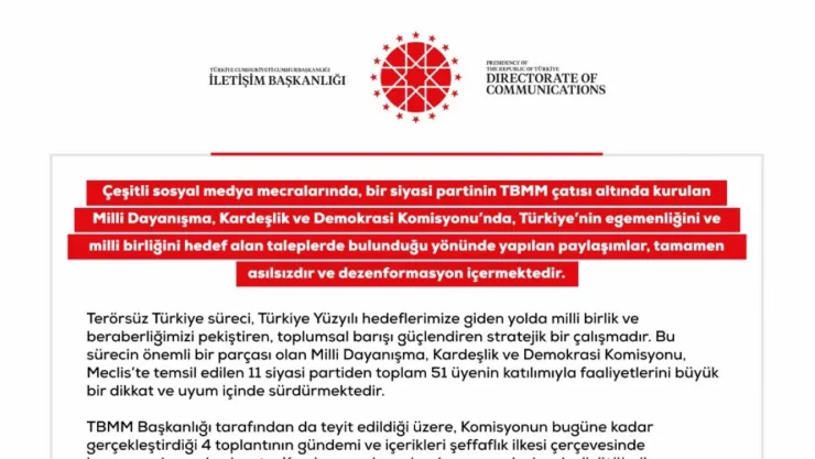 DMM iddiaları yalanladı: Terörsüz Türkiye Komisyonu'na yönelik asılsız pravokasyonlara dikkat!
