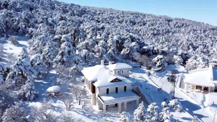 Eşsiz kar manzaraları havadan görüntülendi
