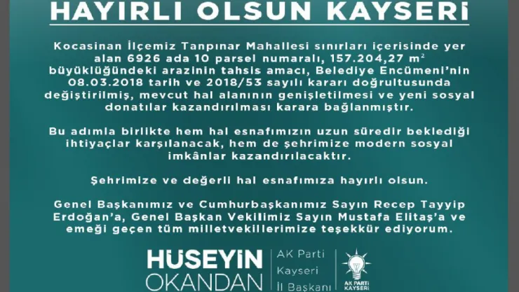 Hal alanı genişletiliyor, yeni sosyal donatılar geliyor