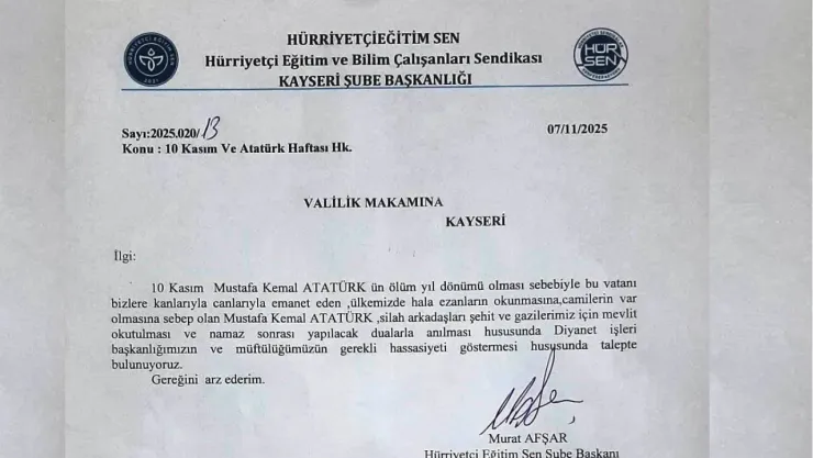 Hürriyetçi Eğitim Sendikası'ndan 'Atatürk üzerinden' polemik oluşturacak talep