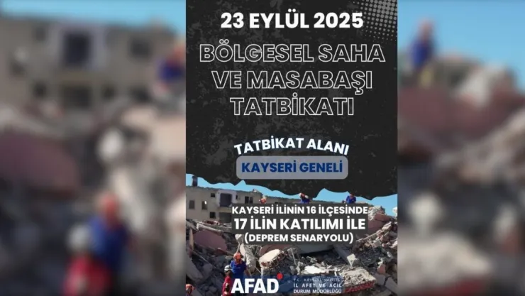 Kayseri'de deprem tatbikatında 4268 personel görev alacak