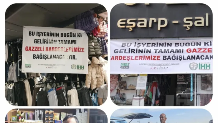 Kayseri Esnafından Gazze'ye Destek: 'Bir Günlük Gelirimi Gazze'ye Bağışlıyorum' Kampanyası