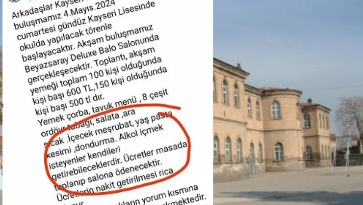 Kayseri Liseliler'den alkollü toplantı