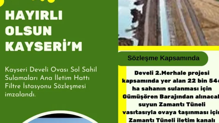 Milletvekili Özsoy duyurdu: Develi Ovası'nda sulama projesi başlıyor