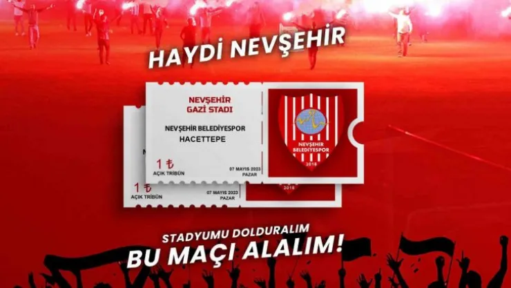 Nevşehir Belediyespor yönetimi bilet fiyatlarını 1 TL'ye düşürdü
