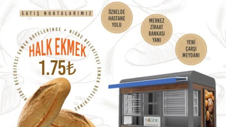 Niğde Belediyesi ekmek büfeleri hizmete alındı