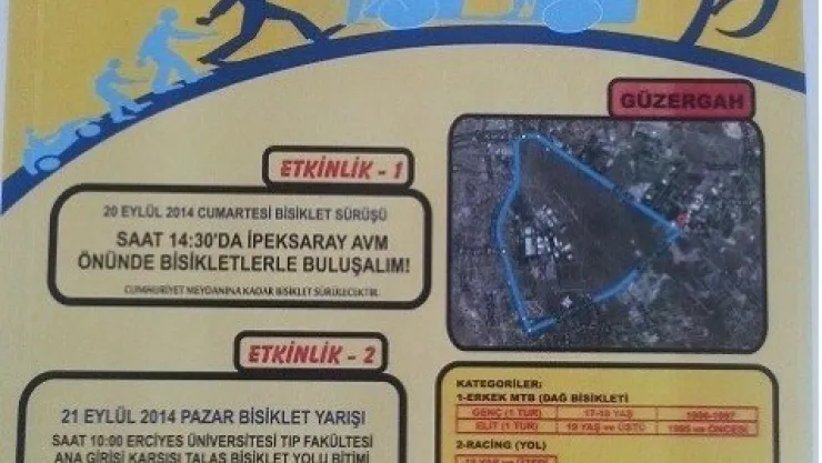 Otomobilsiz Kent Günü Etkinlikleri Çerçevesinde Kayseri'de Bisiklet Yarışları Düzenlenecek 