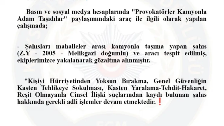 Provakatörleri kamyonla taşıyan şahıs çocuk tecavüzcüsü çıktı