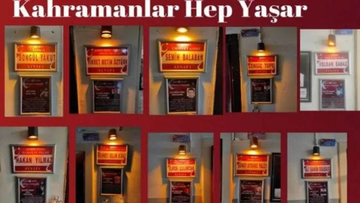 Şehitler, okul sınıflarında yaşatılıyor