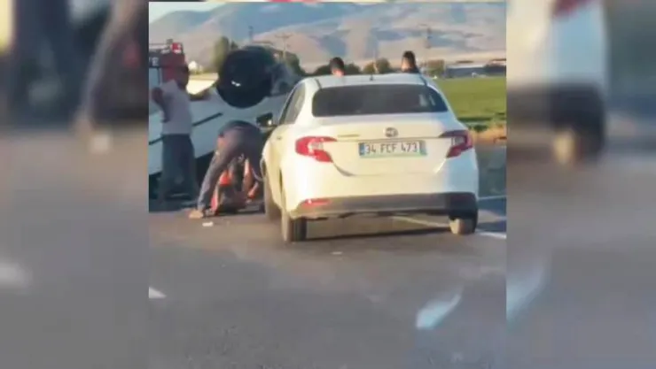 Takla atan otomobilin sürücüsü yaralandı  