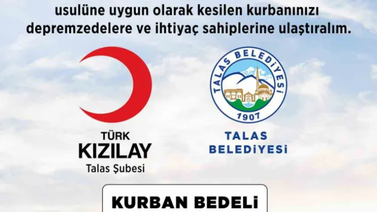 Talas'taki depremzedeler için  Kızılay'la kurban işbirliği