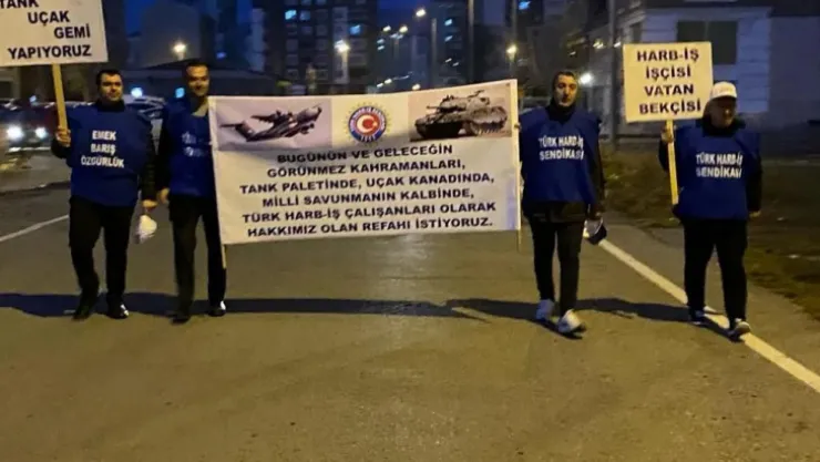 Türk Harb-İş Sendikası protesto amacıyla Ankara'ya yürüyor