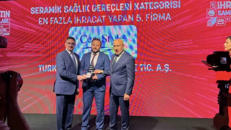 Turkuaz Seramik, 'İhracat Şampiyonları Ödül Töreni'nde Bir Başarıya Daha İmza Attı