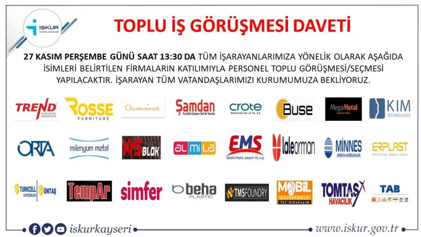 500 kişilik alım için toplu iş görüşmesi gerçekleşecek