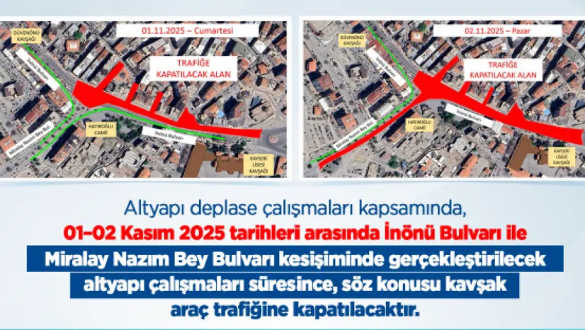 Hafta sonu Amele Pazarı civarında yol trafiğe kapalı olacak