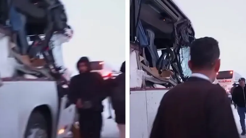 İncesu'da otobüs TIR'a çarptı:  3 yaralı