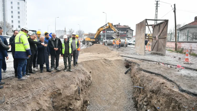 Kayseri'de Kartal Kavşağı Altyapı Çalışmaları Hızla İlerliyor