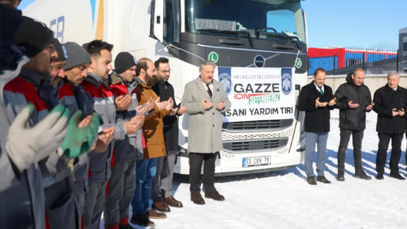 Melikgazi Belediyesi'nden Örnek Davranış:  Gazze'ye Yardım Tırı