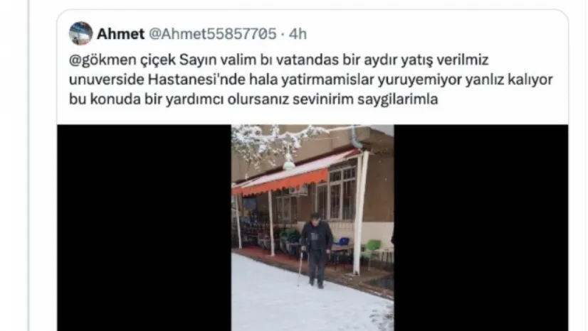Vatandaş sosyal medya mecrasından seslendi, Vali Çiçek anında karşılık verdi