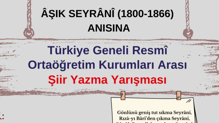 Aşık Seyrani Anısına Şiir Yarışması Ödül Töreni Develi'de Gerçekleşecek
