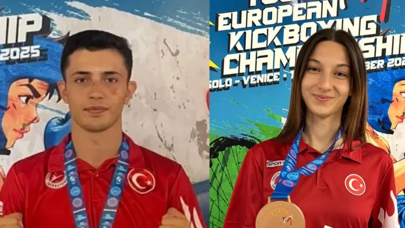 Avrupa Kickboks Şampiyonasında Kayserili 2 sporcu madalyayla döndü