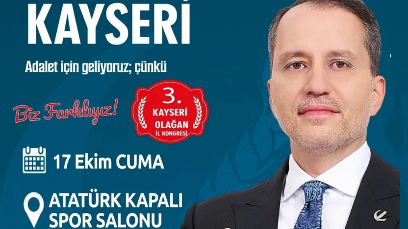 Erbakan, YRP Kayseri İl Kongresi'ne katılacak
