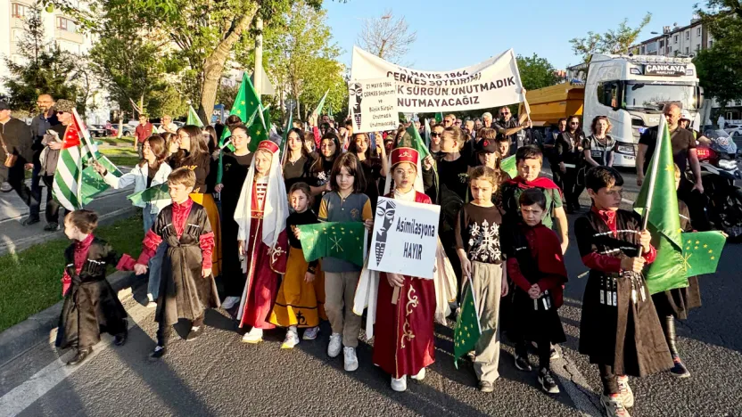 Kayseri'de Çerkes Soykırımı Anma Yürüyüşü Yapıldı