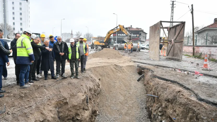 Kayseri'de Kartal Kavşağı Altyapı Çalışmaları Hızla İlerliyor