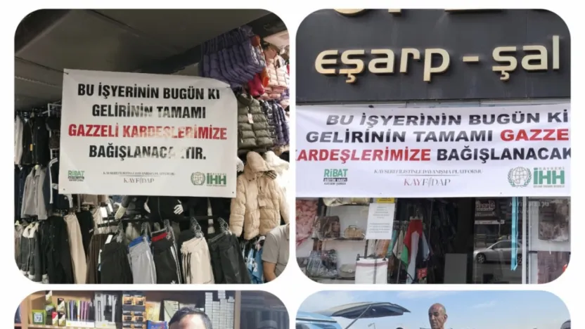 Kayseri Esnafından Gazze'ye Destek: 'Bir Günlük Gelirimi Gazze'ye Bağışlıyorum' Kampanyası