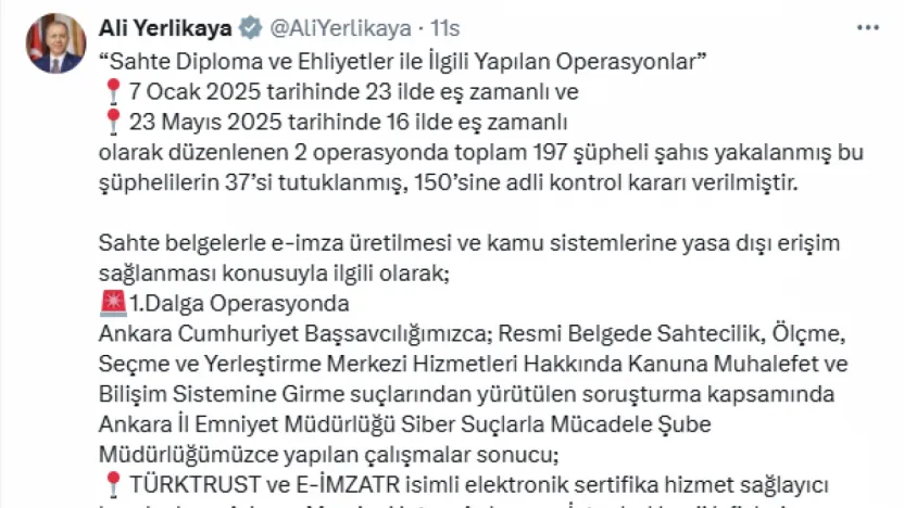 Sahte Diploma Operasyonu Derinleşiyor