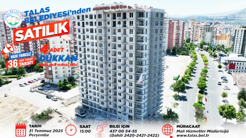 Talas Belediyesi'nden Taksitli Yatırım Ve Uzun Vadeli Kiralama Fırsatı
