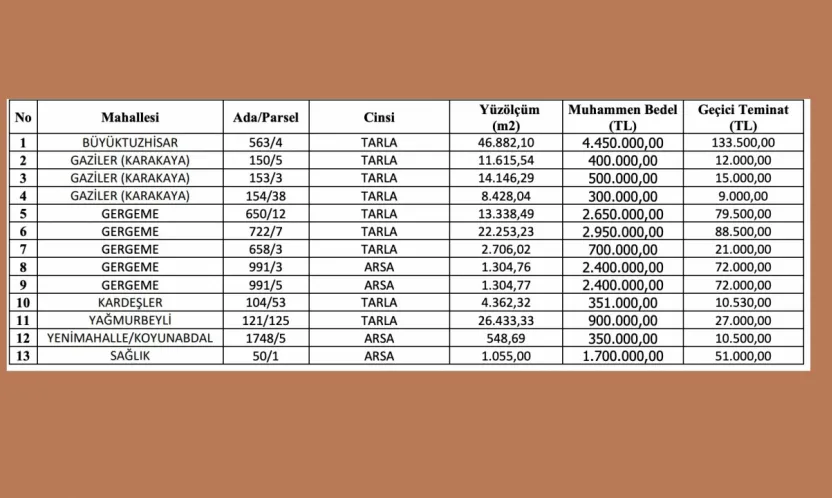Bünyan Belediyesi 13 taşınmazı satışa çıkardı