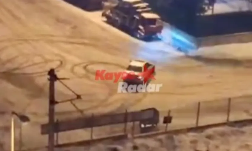 Buz üstünde drift atan sürücüye yüklü ceza