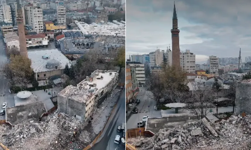 Cami Kebir'in etrafındaki yapılar yıkılıyor