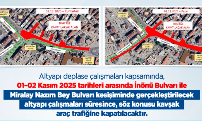 Hafta sonu Amele Pazarı civarında yol trafiğe kapalı olacak