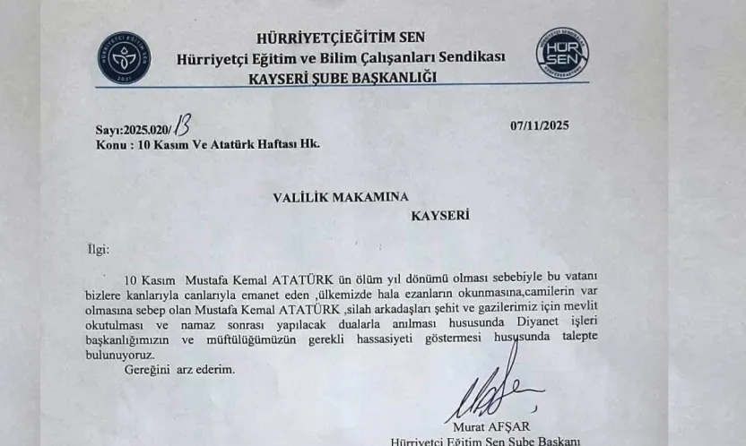 Hürriyetçi Eğitim Sendikası'ndan 'Atatürk üzerinden' polemik oluşturacak talep