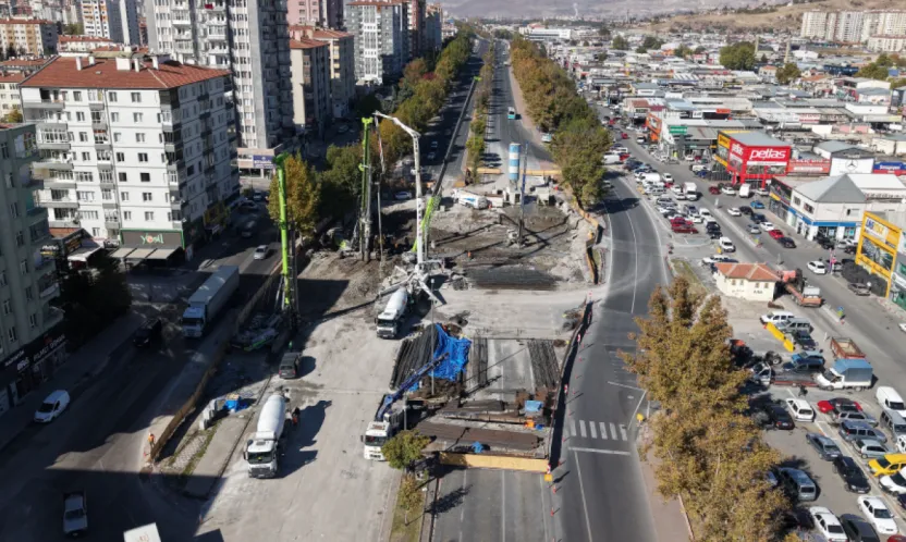 Kayseri'de DSİ-Yeni Sanayi Katlı Kavşak Projesi Tam Gaz