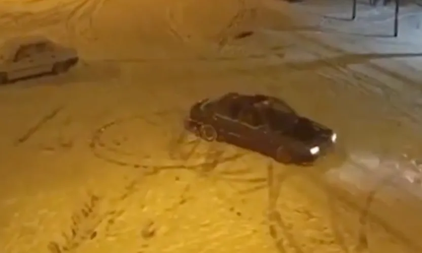 Kayseri'de karda drift atan sürücülere yüklü ceza