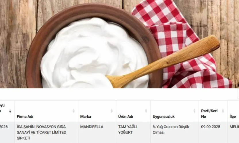 Kayseri'de üretilen yoğurtta uygunsuzluk tespit edildi