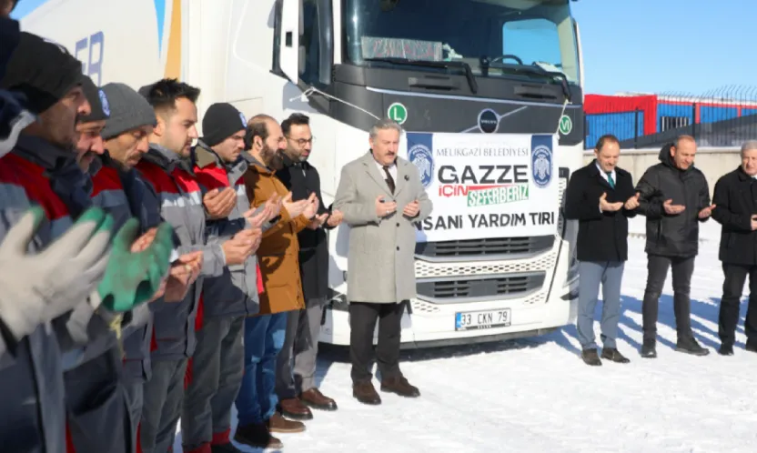 Melikgazi Belediyesi'nden Örnek Davranış:  Gazze'ye Yardım Tırı