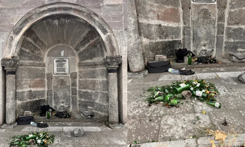 Tarihi cami çeşmesi ayyaş mekanı haline geldi: Mahalleli Çözüm Bekliyor